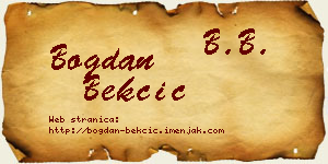 Bogdan Bekčić vizit kartica